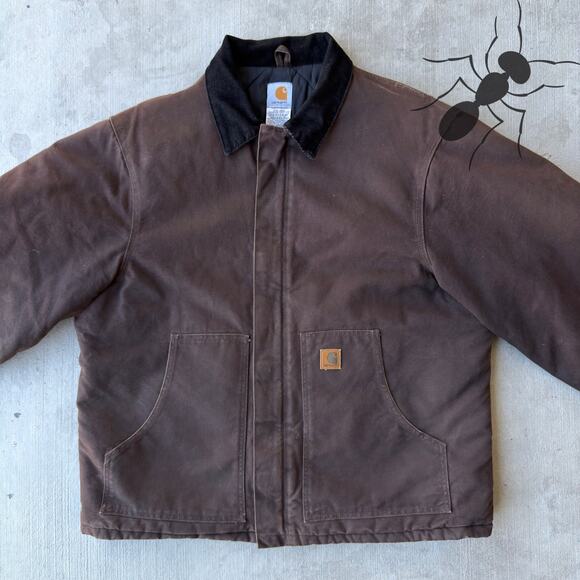 Vintage Y2K Carhartt J22 DKB brown arctic work wear jacket - Picture 3 of 8